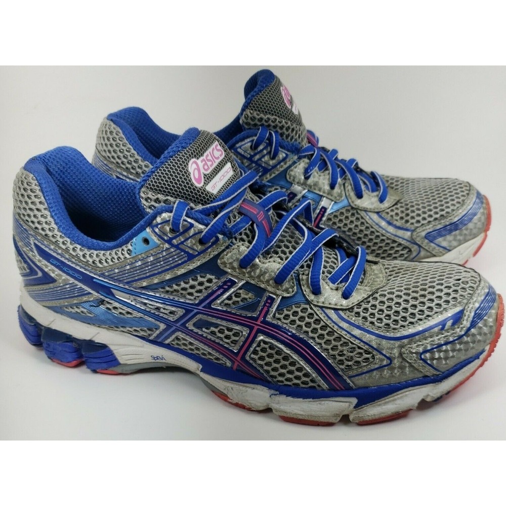 Women's Asics GT 1000 Running Shoes Size 9 eur 40.5 Blue/Pink/silver t3r5n